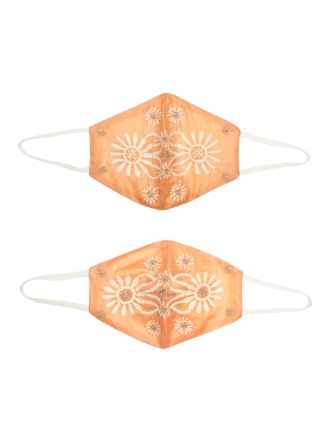 Ada Women 2 Pcs Coral Orange & White 2 Ply Hand Embroidered Reusable Outdoor Cloth Masks
Ada Women 2 Pcs Coral Orange & White 2 Ply Hand Embroidered Reusable Outdoor Cloth Masks