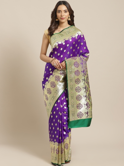 BANARASI SILK WORKS Purple & Golden Pure Silk Zari Ethnic Woven Design Banarasi Saree
BANARASI SILK WORKS Purple & Golden Pure Silk Zari Ethnic Woven Design Banarasi Saree