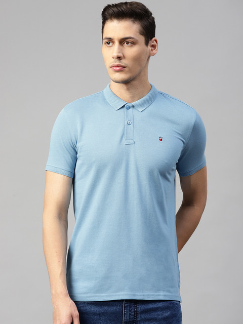 Louis Philippe Sport Men Blue Solid Polo Collar T-shirt 
Louis Philippe Sport Men Blue Solid Polo Collar T-shirt