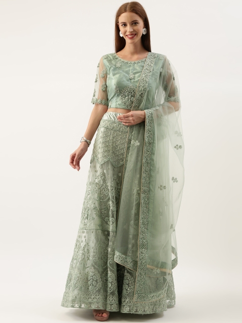 Kvsfab Green & Silver-Toned Embroidered Semi-Stitched Lehenga & Unstitched Blouse with Dupatta
Kvsfab Green & Silver-Toned Embroidered Semi-Stitched Lehenga & Unstitched Blouse with Dupatta