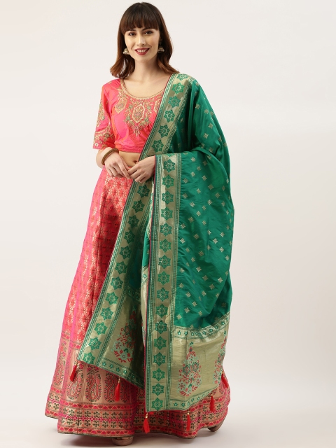 Kvsfab Pink & Green Embroidered Semi-Stitched Lehenga & Unstitched Blouse with Dupatta
Kvsfab Pink & Green Embroidered Semi-Stitched Lehenga & Unstitched Blouse with Dupatta