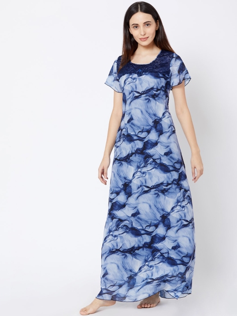 Sweet Dreams Blue Printed Nightdress
