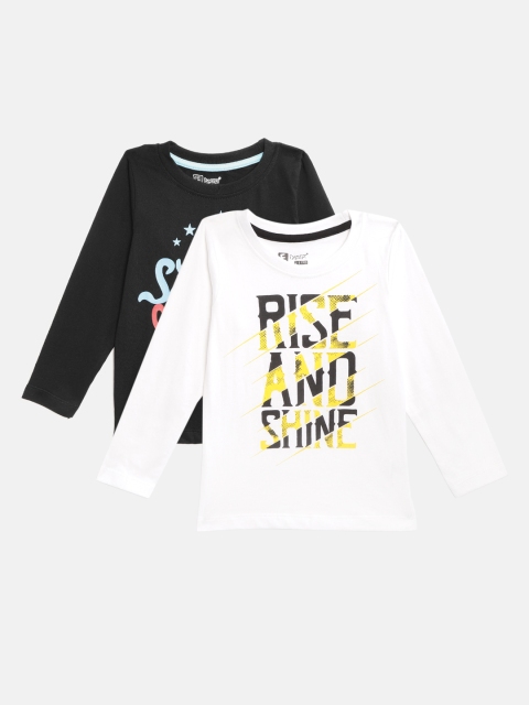 Eteenz Boys Pack of 2 Assorted Printed Round Neck T-shirts