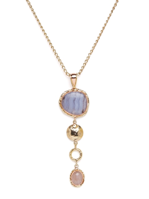 ZeroKaata Gold-Plated Blue Lace Agate & Rose Quartz-Studded Handcrafted Pendant with Chain
ZeroKaata Gold-Plated Blue Lace Agate & Rose Quartz-Studded Handcrafted Pendant with Chain