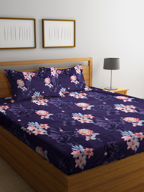 DREAM WEAVERZ Navy Blue & Pink Floral 200 TC Cotton 1 Queen Bedsheet with 2 Pillow Covers
DREAM WEAVERZ Navy Blue & Pink Floral 200 TC Cotton 1 Queen Bedsheet with 2 Pillow Covers