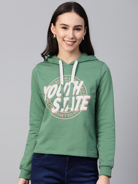 Vero Moda Women Green Printed Hooded Sweatshirt
Vero Moda Women Green Printed Hooded Sweatshirt