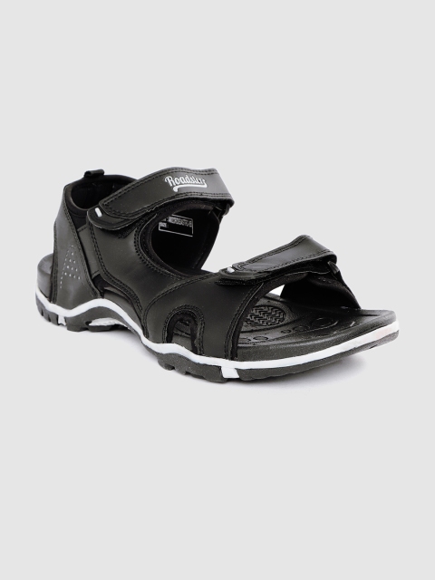 Roadster Men Black Solid Sports Sandals