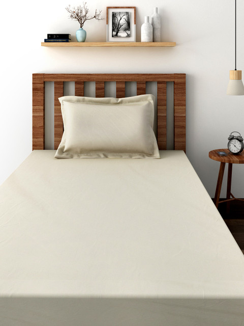 SPACES Beige Flexi-Fit Cotton & Spandex 300 TC Fitted Single Bedsheet with 1 Pillow Cover
SPACES Beige Flexi-Fit Cotton & Spandex 300 TC Fitted Single Bedsheet with 1 Pillow Cover