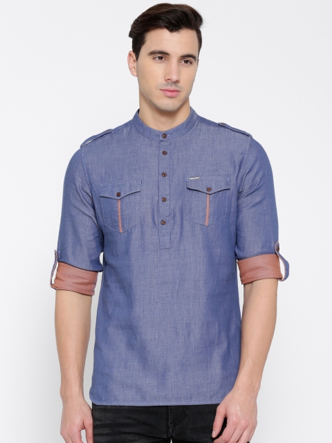Being Human Clothing Blue Short Pathani Kurta