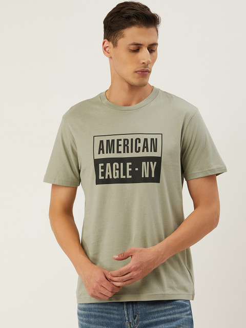 AMERICAN EAGLE OUTFITTERS Men Green & Black Brand Logo Print Round Neck T-shirt
AMERICAN EAGLE OUTFITTERS Men Green & Black Brand Logo Print Round Neck T-shirt