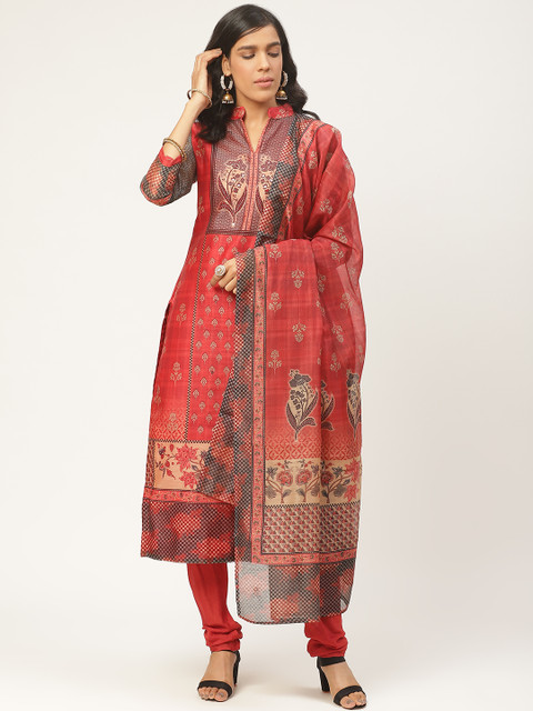 Shaily Red & Off-White Ethnic Floral Digital Print Unstitched Dress Material with Dupatta
Shaily Red & Off-White Ethnic Floral Digital Print Unstitched Dress Material with Dupatta