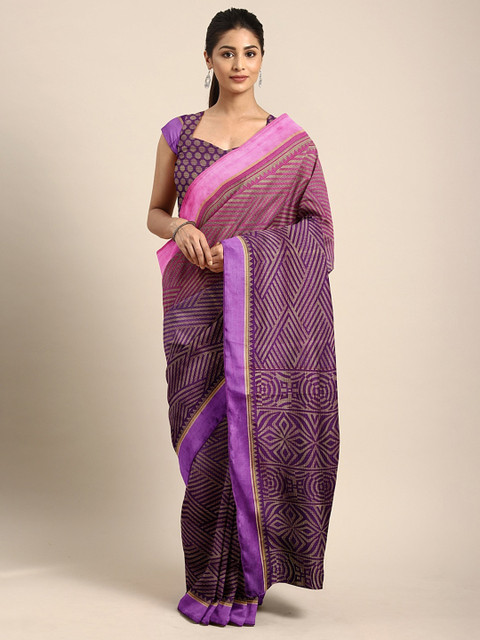 Pavechas Purple Cotton Blend Printed Ikat Saree
Pavechas Purple Cotton Blend Printed Ikat Saree