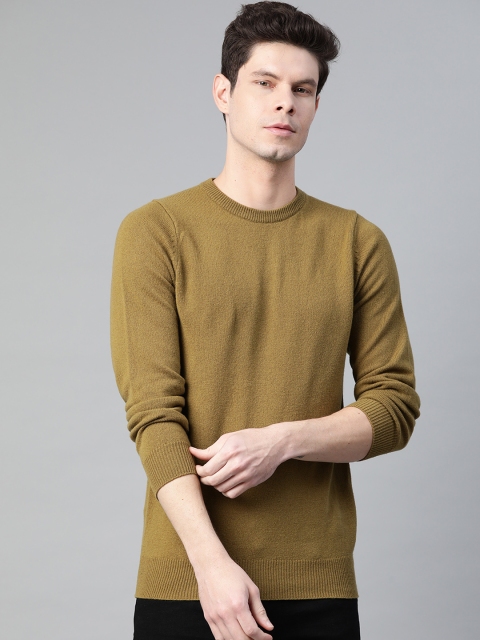 Marks & Spencer Men Yellow Wool Pullover