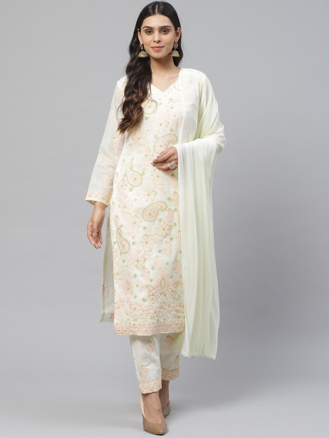 ADA Women Cream-Coloured & Beige Paisley Chikankari Embroidered Unstitched Dress Material
ADA Women Cream-Coloured & Beige Paisley Chikankari Embroidered Unstitched Dress Material