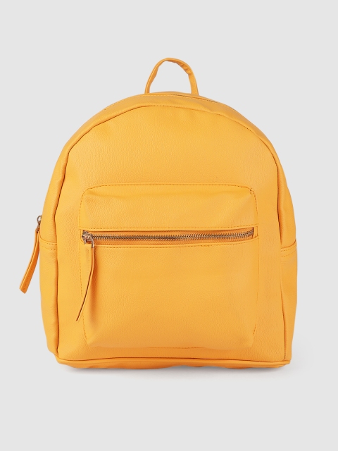 DressBerry Women Yellow Solid Backpack