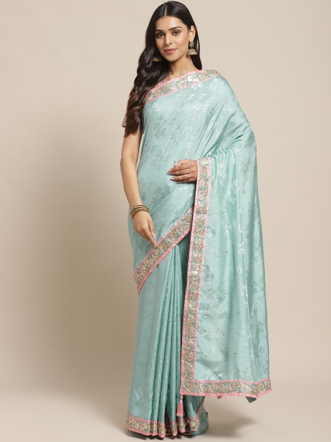 Readiprint Fashions Blue Brocade Woven Design Paithani Saree