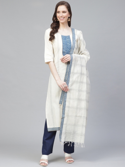 Readiprint Fashions Off-White & Navy Blue Woven Design Chanderi Unstitched Dress Material
Readiprint Fashions Off-White & Navy Blue Woven Design Chanderi Unstitched Dress Material