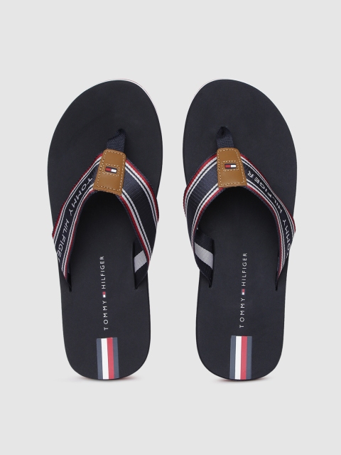 Tommy Hilfiger Men Navy Blue Printed Thong Flip-Flops