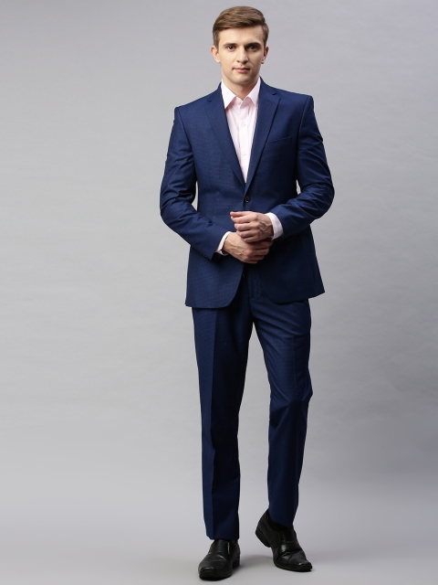 Raymond Men Blue Solid Suit