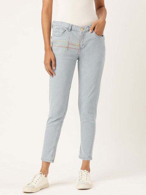 DressBerry Women Blue Skinny Fit Mid-Rise Clean Look Stretchable Cropped Jeans 
DressBerry Women Blue Skinny Fit Mid-Rise Clean Look Stretchable Cropped Jeans