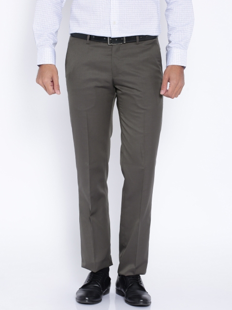 Arrow Brown Slim Fit Formal Trousers