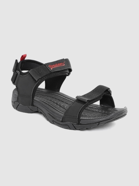 Roadster Men Black Solid Sports Sandals
