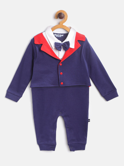 Moms Love Boys Navy Blue & White Layered Rompers with Attached Blazer Detail
Moms Love Boys Navy Blue & White Layered Rompers with Attached Blazer Detail