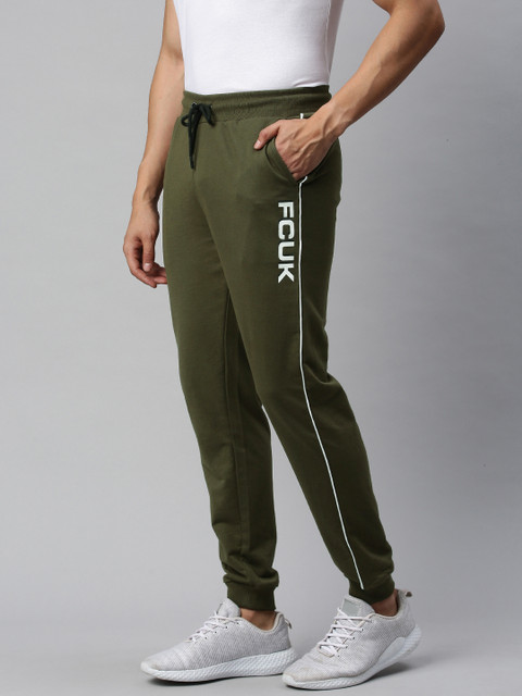 French Connection Men Olive Green Slim Fit Solid Joggers with Printed Detailing
French Connection Men Olive Green Slim Fit Solid Joggers with Printed Detailing