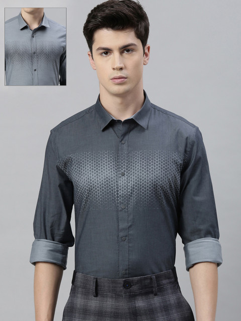 Louis Philippe Ath.Work Men Grey Super Slim Fit Reversible Printed Smart Casual Shirt 
Louis Philippe Ath.Work Men Grey Super Slim Fit Reversible Printed Smart Casual Shirt