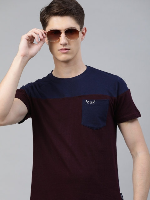 French Connection Men Burgundy Navy Blue Slim Fit Colourblocked Round Neck Pure Cotton T-shirt
French Connection Men Burgundy Navy Blue Slim Fit Colourblocked Round Neck Pure Cotton T-shirt