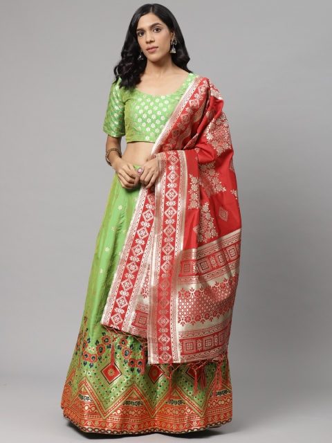 Readiprint Fashions Green & Red Woven Design Semi-Stitched Lehenga & Unstitched Blouse with Dupatta
Readiprint Fashions Green & Red Woven Design Semi-Stitched Lehenga & Unstitched Blouse with Dupatta