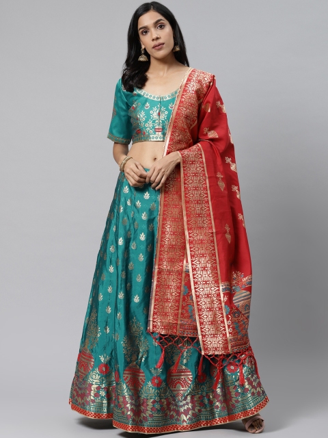 Readiprint Fashions Teal Blue Semi-Stitched Lehenga & Unstitched Blouse with Dupatta
Readiprint Fashions Teal Blue Semi-Stitched Lehenga & Unstitched Blouse with Dupatta