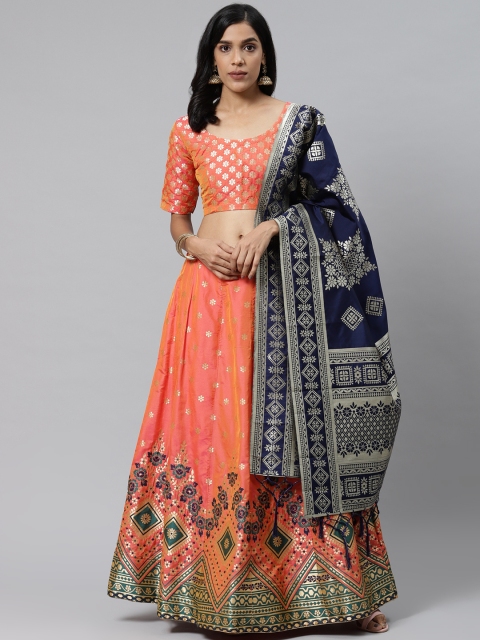 Readiprint Fashions Coral Orange Semi-Stitched Lehenga & Unstitched Blouse with Dupatta
Readiprint Fashions Coral Orange Semi-Stitched Lehenga & Unstitched Blouse with Dupatta
