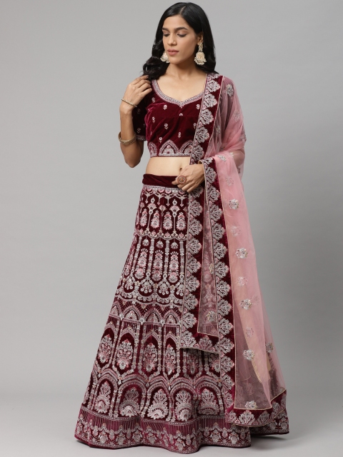 Readiprint Fashions Burgundy & Pink Embroidered Semi-Stitched Lehenga & Unstitched Blouse with Dupatta
Readiprint Fashions Burgundy & Pink Embroidered Semi-Stitched Lehenga & Unstitched Blouse with Dupatta
