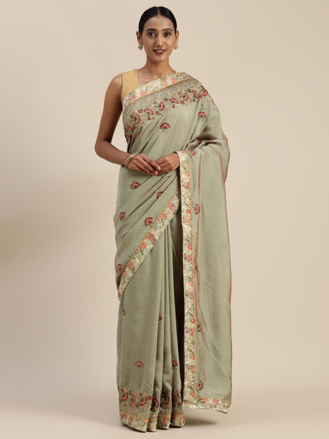 Indian Women Olive Green Embroidered Poly Silk Saree
Indian Women Olive Green Embroidered Poly Silk Saree