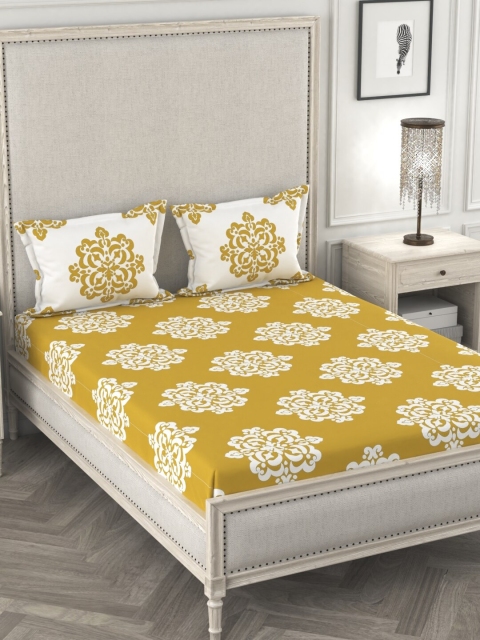 URBAN SPACE Mustard & Cream-Coloured Ethnic Motifs 120 TC Cotton 1 Queen Bedsheet with 2 Pillow Covers
URBAN SPACE Mustard & Cream-Coloured Ethnic Motifs 120 TC Cotton 1 Queen Bedsheet with 2 Pillow Covers