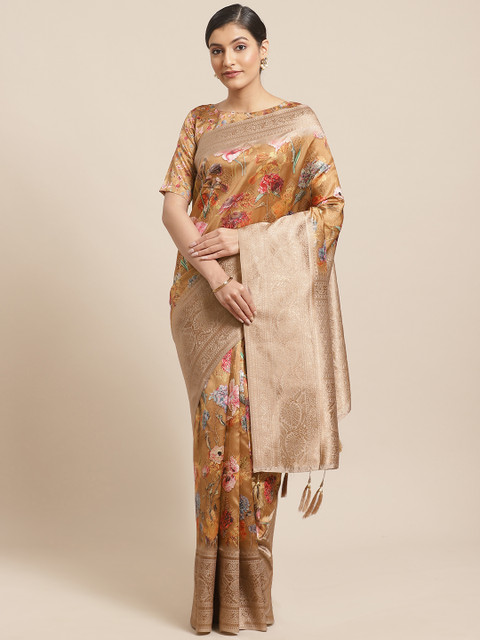 Shangrila Creation Brown Floral Print Banarasi Saree
Shangrila Creation Brown Floral Print Banarasi Saree