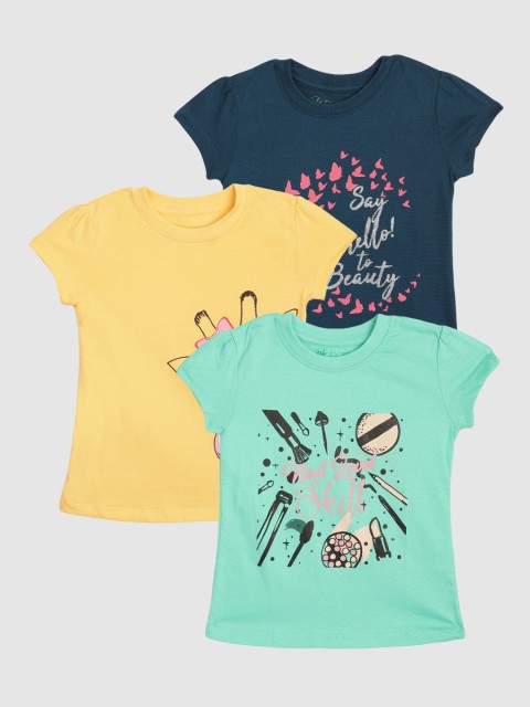 YK Basics Girls Set of 3 Pure Cotton Printed Round Neck Pure Cotton T-shirts, Sea green
YK Basics Girls Set of 3 Pure Cotton Printed Round Neck Pure Cotton T-shirts, Sea green