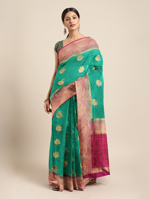 Pothys Green Woven Design Jute Silk Saree 
Pothys Green Woven Design Jute Silk Saree