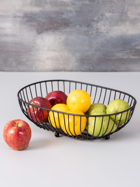 nestroots Black Solid Fruit Basket