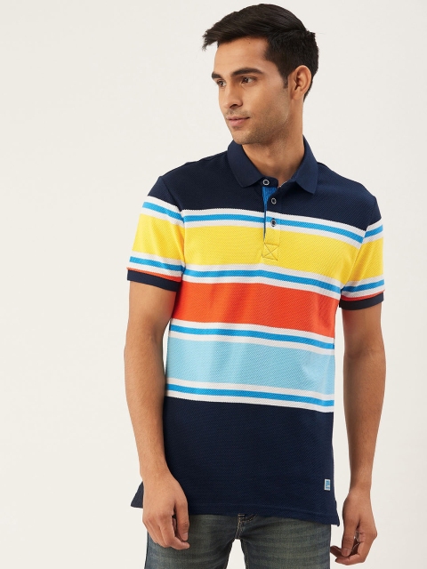 United Colors of Benetton Men Navy & Mustard Yellow Striped Polo Collar T-shirt, Navy blue
United Colors of Benetton Men Navy & Mustard Yellow Striped Polo Collar T-shirt, Navy blue