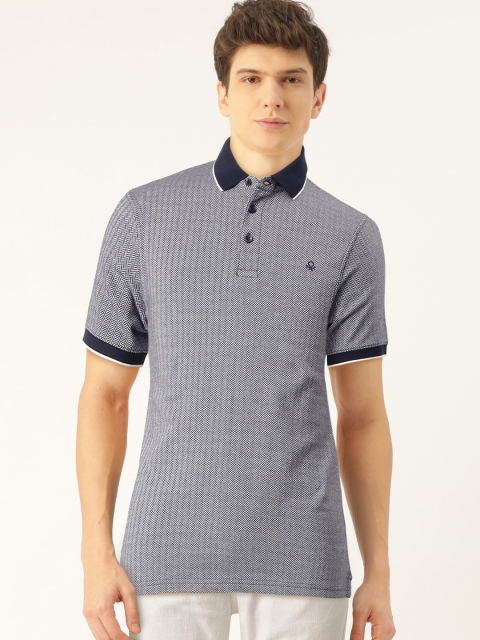 United Colors of Benetton Men Navy Grey Self-Design Polo Collar Pure Cotton T-shirt, Navy blue
United Colors of Benetton Men Navy Grey Self-Design Polo Collar Pure Cotton T-shirt, Navy blue