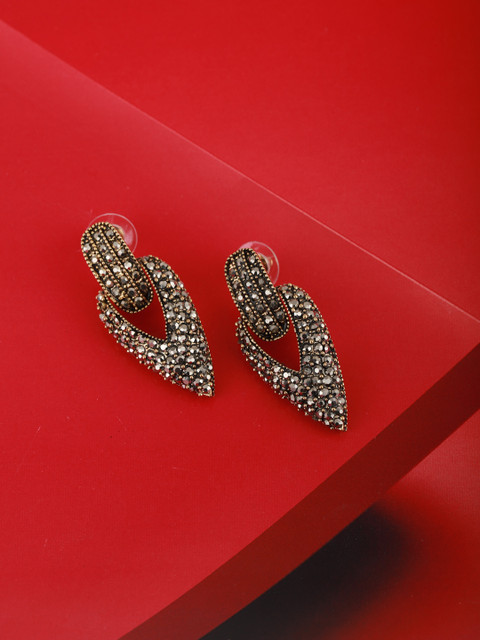 Carlton London Charcoal Grey Gold-Plated Stone Studded Contemporary Drop Earrings
Carlton London Charcoal Grey Gold-Plated Stone Studded Contemporary Drop Earrings