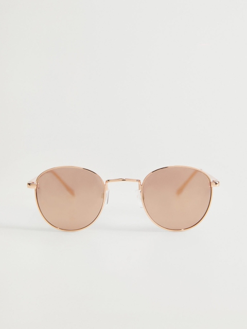 MANGO Women Oval Sunglasses, Peach