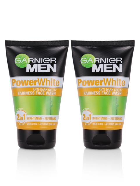 Garnier Men Pack of 2 Power White Anti-Dark Cells Fairness Face Wash 100g each, Black
Garnier Men Pack of 2 Power White Anti-Dark Cells Fairness Face Wash 100g each, Black