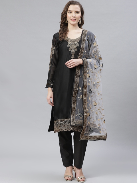 Readiprint Fashions Black & Golden Zari Embroidery Unstitched Dress Material & Dupatta
Readiprint Fashions Black & Golden Zari Embroidery Unstitched Dress Material & Dupatta