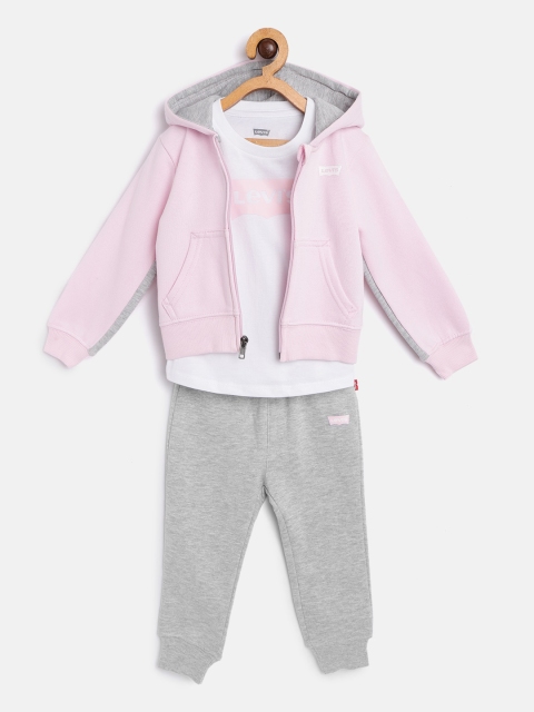 Levis Girls Pink & Grey Melange Brand Logo Printed T-shirt with Joggers & Sweatshirt
Levis Girls Pink & Grey Melange Brand Logo Printed T-shirt with Joggers & Sweatshirt