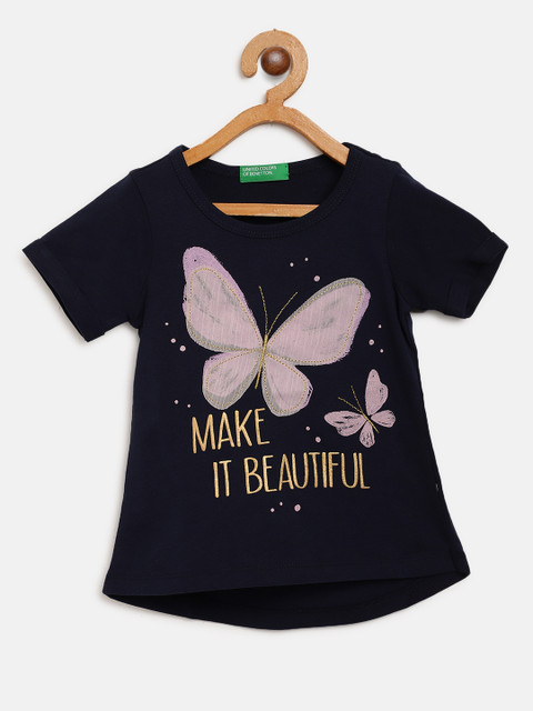 United Colors of Benetton Girls Navy Blue Pink Butterfly Print Round Neck Pure Cotton T-shirt
United Colors of Benetton Girls Navy Blue Pink Butterfly Print Round Neck Pure Cotton T-shirt