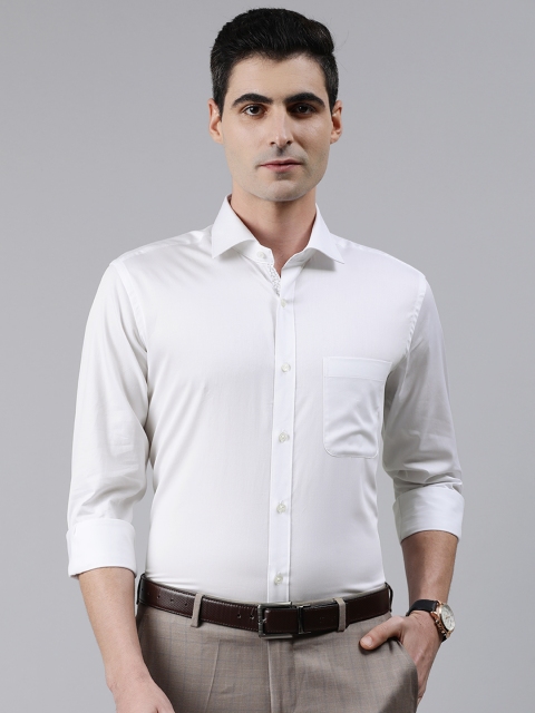 Raymond Men White Regular Fit Solid Formal Shirt
