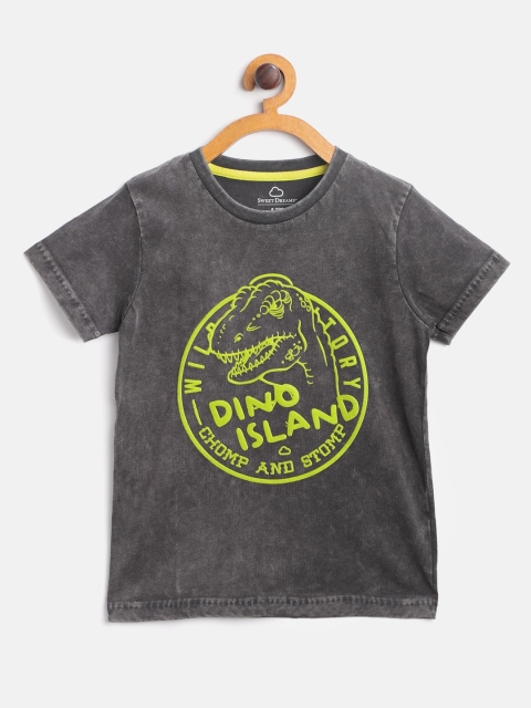 Sweet Dreams Boys Charcoal Grey & Fluorescent Green Dinosaur Print Round Neck T-shirt
Sweet Dreams Boys Charcoal Grey & Fluorescent Green Dinosaur Print Round Neck T-shirt